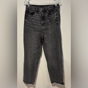 American Eagle Baggy Jean Black Wash Size 8 Short High Rise